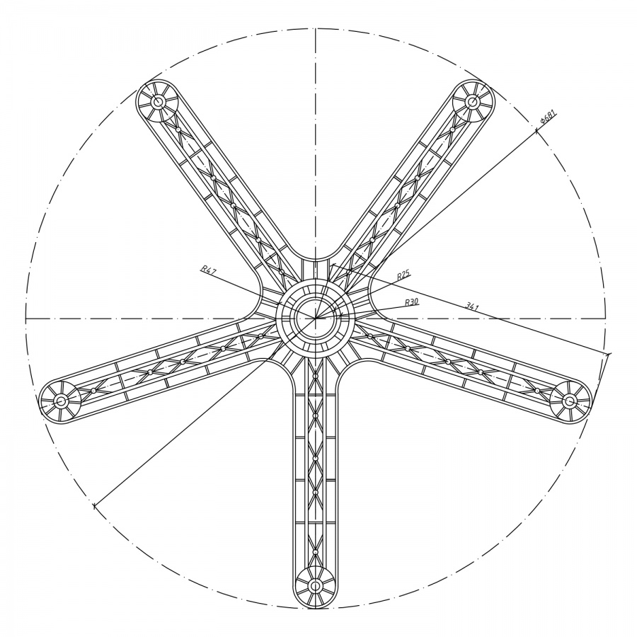 Крестовина 681 (чёрная)