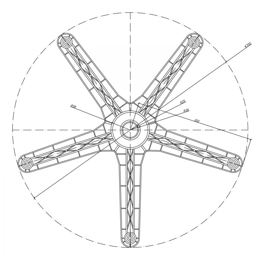 Крестовина 700 (чёрная)