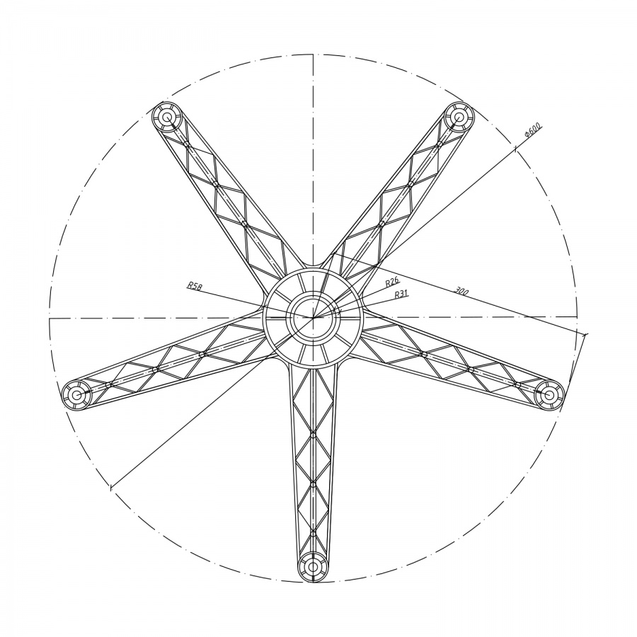 Крестовина 600 (белая)